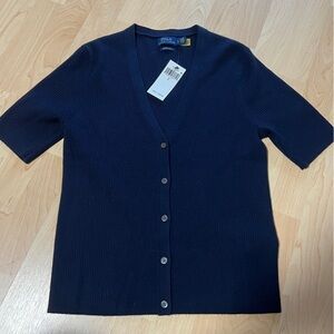 Polo ralp lauren %100 merino wool women’s button up cardigan top size Large